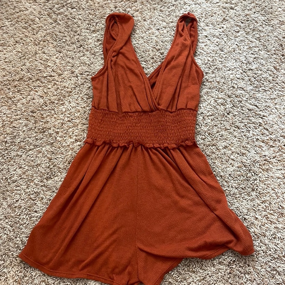 Uber outfitters romper (burnt orange)
